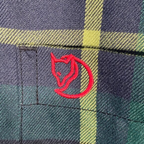 Fjallraven Fjäliglim Shirt Green/Yellow/Navy Size M - Picture 2 of 10